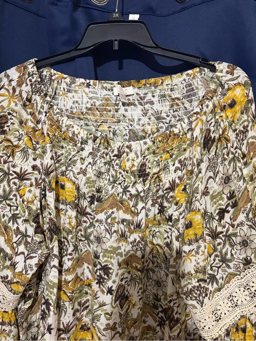 Boho Floral Peasant Top - Yellow Multi - Picture 2 of 4